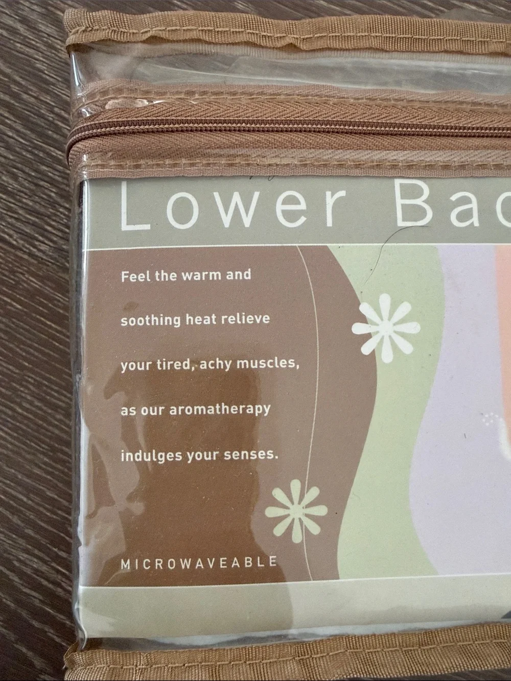 New with Tags! Beige Lower Back Wrap Microwaveable Soothing Heat Therapy